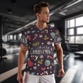 thumbnail image 3 of Wukai Merry Christmas Print Men's Short-Sleeved Mesh T-Shirt,Quick-Dry Short Sleeve Workout T-Shirt-XX-Large, 3 of 8