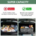 thumbnail image 3 of Collapsible Car Trunk Organizer with Handles 600D Oxford for Car Kitchen and Home Storage, Deep Black and White 13× 10.2×10.8inch, 3 of 6
