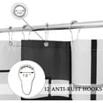 thumbnail image 5 of Rideau de Douche Noir en Tissu, Ensemble de Rideau de Douche avec 12 Crochets, Rideau de Bain 72 x 72 Pouces, 5 of 5