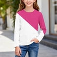 thumbnail image 7 of zbxnLI Kid's Crew Neck Shirts Long Sleeve Color Block Casual Tops Loose Pullover Tshirt for Boys Girls 3-14 Years, 7 of 7