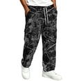 thumbnail image 2 of UDAUDU Cargo Sweatpants for Men Camo Trendy Stretch Drawstring Trouser Outdoor Workout Hiking Relaxed Fit Joggers with Pockets Black 4XL, 2 of 7
