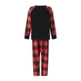 thumbnail image 4 of Caoirhny Family Matching Christmas Pajamas, Romper/Letter Print Long Sleeve Tops and Plaid Pants Sleepwear Loungewear Set, 4 of 9