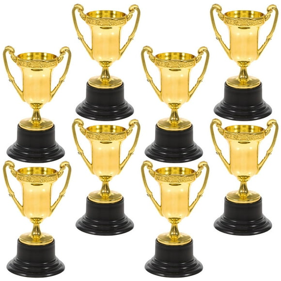 TAILTOSS 8Pcs Golden Plastic Small Trophy Props Decorative Reward Ornaments for Sports Banquets