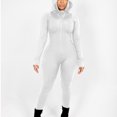 thumbnail image 4 of Lenpel Bodysuits for Women Zip up Hooded Long Sleeve Solid Color Workout Jumpsuits Slim Full Length Rompers, 4 of 4