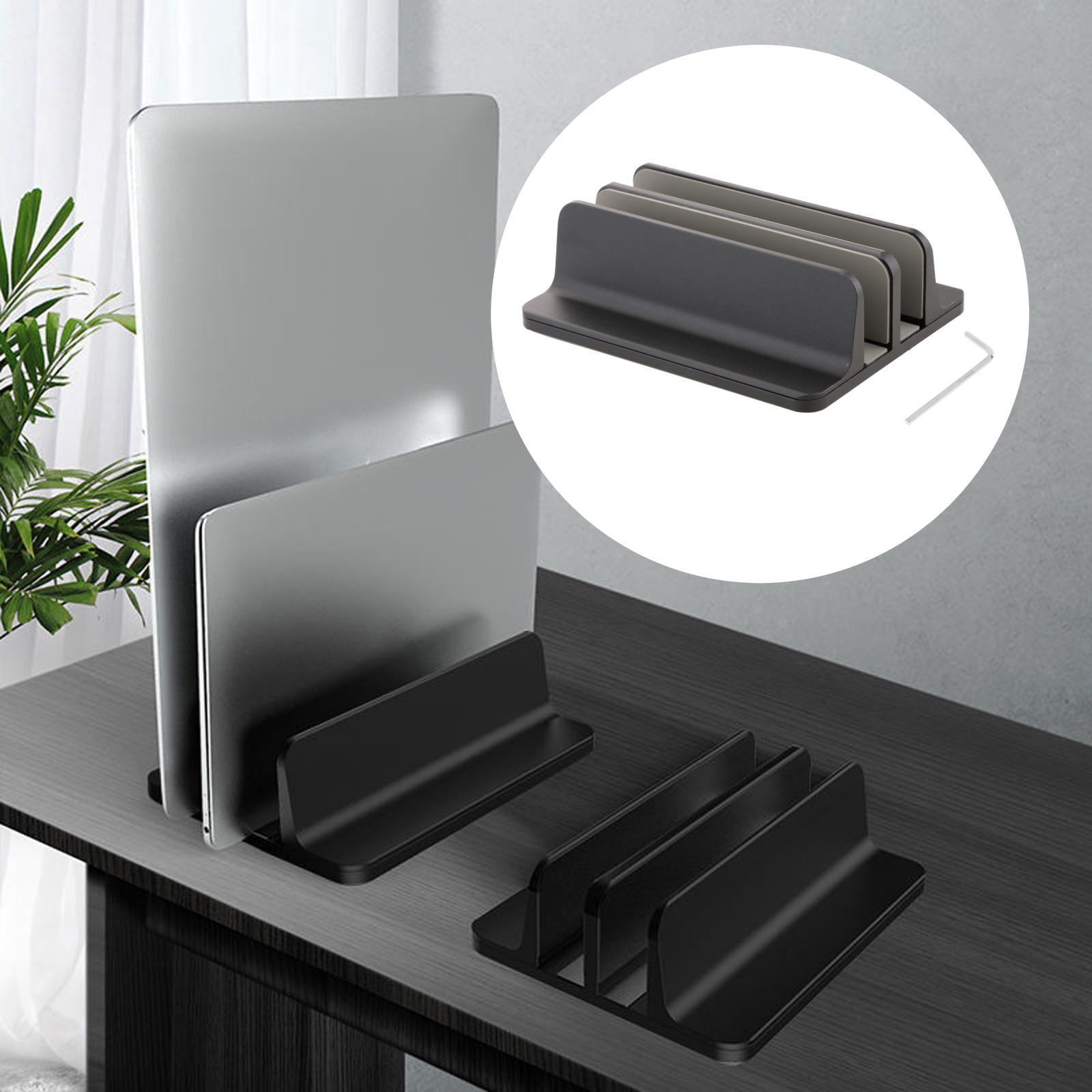 Adjustable Laptop Stand Slots for Notebook PC Desk Holder scratch, Engineered for Stability - Black