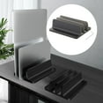 thumbnail image 3 of Soporte vertical para computadora portátil Ranuras para tarjetas dobles Soporte de almacenamiento térmico Accesorios de escritorio, líneas delicadas y Negro Macarena Soporte vertical para computadora portátil, 3 of 8