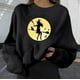 thumbnail image 2 of Mujeres moda casual estampado cuello redondo suelta manga larga blusa corta sudaderas sin capucha Fridja fjkfkj2879, 2 of 8