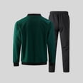 thumbnail image 4 of Yusimy Men's Solid Color 2-Piece Stand-Up Collar Outdoor Set Long Sleeve Breathable Elastic Waist Drawstring Pocket Regular Fit, 4 of 5