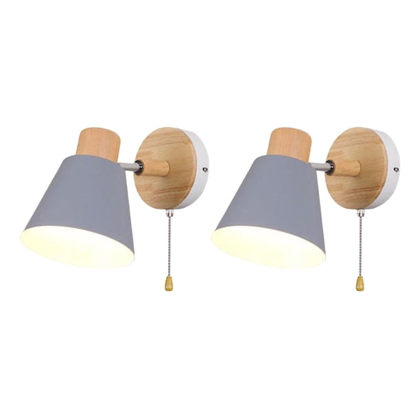 2x Lámpara de pared moderna Lámpara de noche creativa Sconce Luz giratoria para la decoración del restaurante del baño de la sala de estar Gris Sunnimix Aplique de la pared
