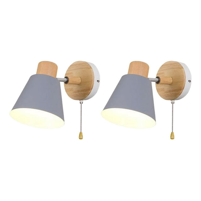 2 lámparas de pared minimalistas modernas con luz giratoria para dormitorio y restaurante. Gris