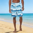 thumbnail image 2 of UVEASISHA Men's Swim Shorts with Pockets Stylish Printed Vacation Shorts Drawstring Elastic Waistband Board Shorts Lightweight Bathing Suit Short Pants with Side Pockets Blue S, 2 of 8