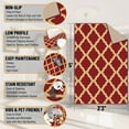 thumbnail image 3 of Ottomanson Trellis Area Rug 3'3" x 5' - Non Slip Low Pile Carpet, Red, 3 of 11