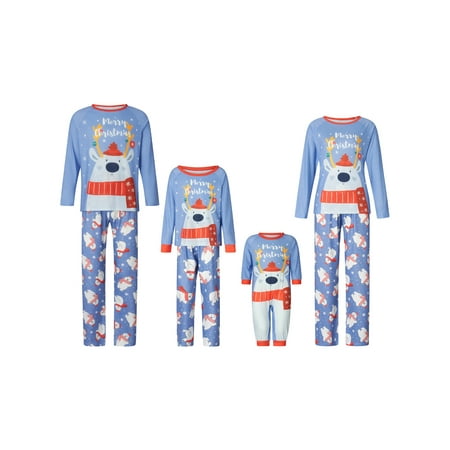 

Ma&Baby Family Matching Christmas Pajamas Set Holiday Pattern Sleepwear Xmas PJS Set for Couples and Kids