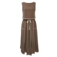 thumbnail image 5 of Women's Elegant Long Skirt for Formal Wear Matching Two Piece Outfit Set Brown S, 5 of 5