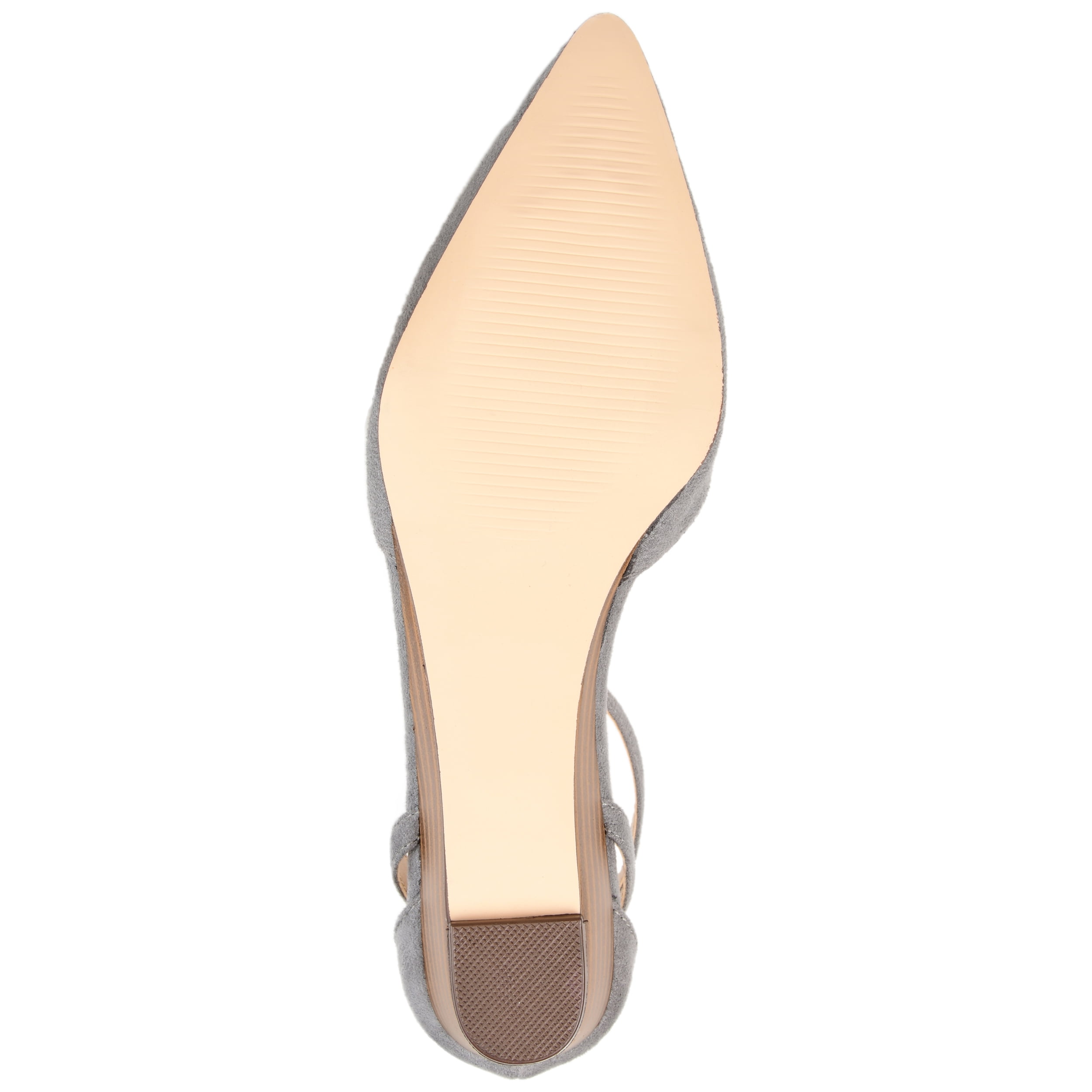 Journee Womens Arkie Buckle Pointed Toe Sliver Wedge