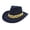 Navy, variant on AJGRHE Unisex Cowboy Wool Fedora Hat with Brim and Adjustable Size for Men Women Hot Pink M