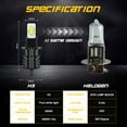 thumbnail image 2 of 2PCS H3 LED Fog Driving Light Bulbs 3570 CSP Conversion Kit Super Bright 6000K White, 2 of 9