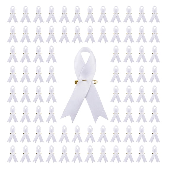 Pack of 200 Ribbon Lapel Pin Elegant Charity Brooches Unisex Silk Fabric Safety Breast Pins for Spreading Awareness
