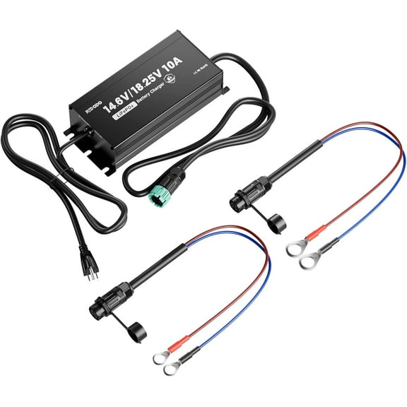Redodo 14.6V/18.25V 10A Lithuim Battery Charger for Lithium Iron Phosphate Battery,Support Fast Charging,with IP65 Waterproof Design,LED Indicators,Designed for Deep Cycle LiFePO4 Battery Charging