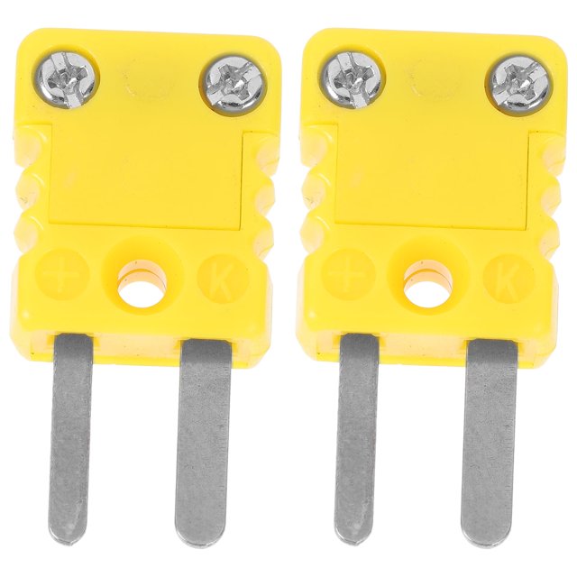 Conectores de cable de fácil instalación, enchufe termopar tipo K, adaptador de repuesto de plástico, 2 piezas