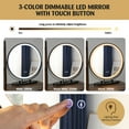 thumbnail image 5 of Costway Vanity Makeup Table Set 3-Color Dimmable Human Body Induction LED Light Brown, 5 of 10