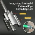 thumbnail image 2 of Integrated Internal & External Pipe Threading Tool, Electric Drill Compatible 2-in-1 PVC Pipe Threader Kit with 1/2" (DN15) & 3/4"(DN20) Die Sizes for Plumbing Repairs-PVC Thread Maker (2PCS 1/2"), 2 of 10
