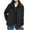 Black, variant on Fesfesfes Women Winter Coats Ladies Fleece Thickened Warm Hooded Reversible Jacket Fall