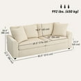 thumbnail image 3 of HOMCOM 3 Seater Sofa, Upholstered Sofa Couch for Bedroom, Cream, 3 of 10
