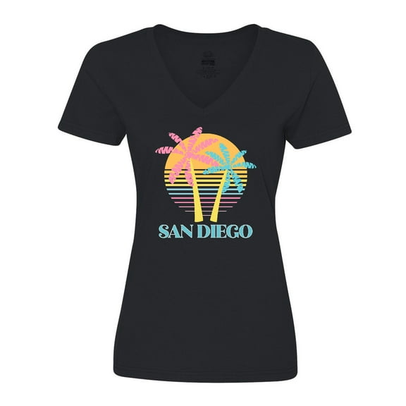 Inktastic San Diego California Beach Vacation Women's V-Neck T-Shirt