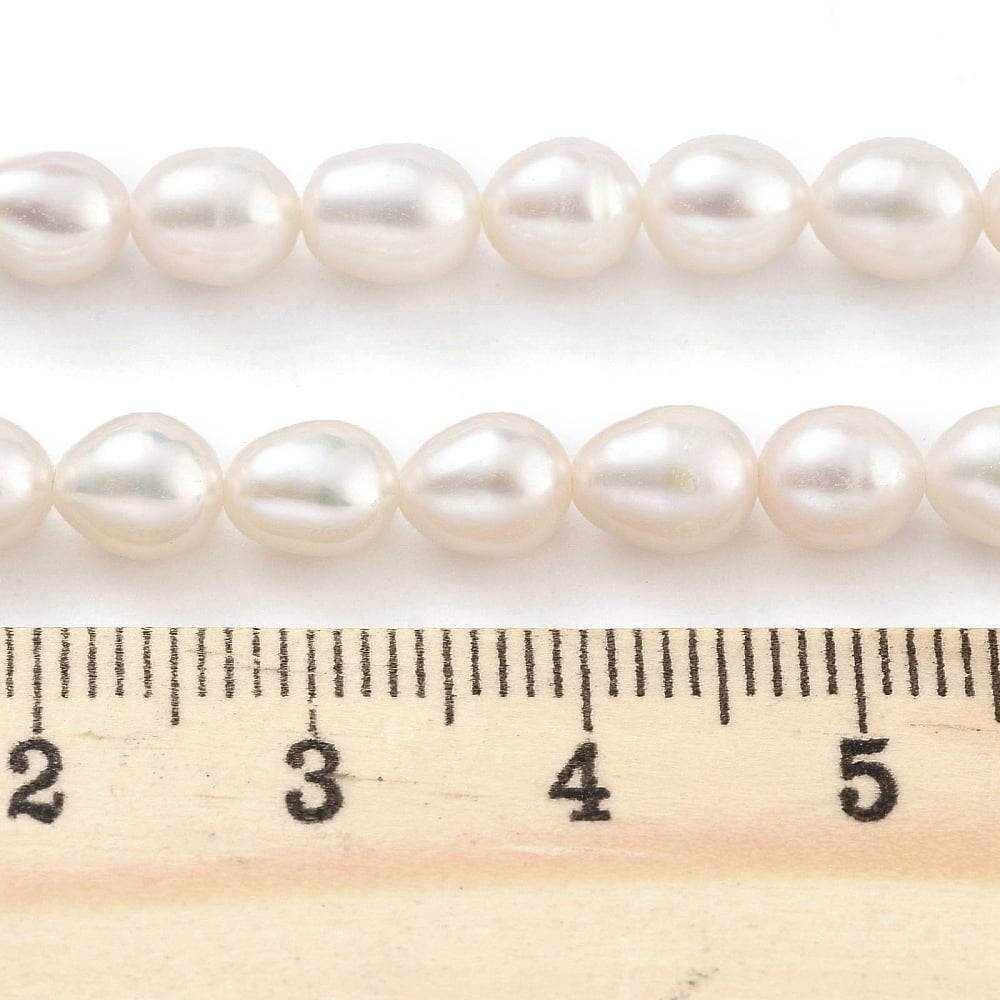 4 Strand Natural Cultured Freshwater Pearl Beads Strands Rice Grade 3A White 5~5.5mm Hole: 0.6mm about 27pcs/strand 6.89''(17.5cm)