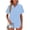 Light Blue, variant on Summer Shirts for Women Casual Flared Hem Short Sleeve Button-Up Top Basic Relaxed Vacation Beach Travel Blouse, Black XL