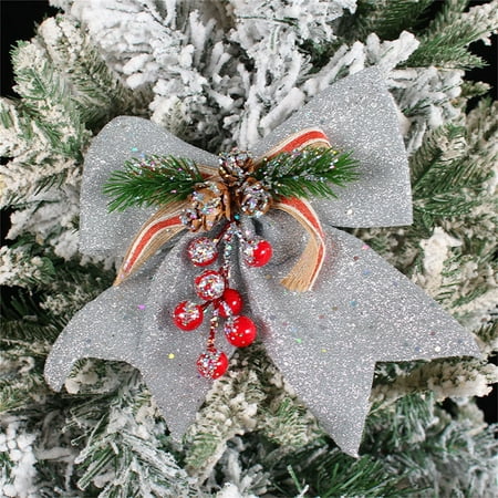 

TALKVE Simple lightweight and wear resistant Bow Decoration Gold Powder Bow Holiday Window Decoration Supplies Pendant