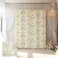 thumbnail image 3 of Artificial Flower Wall Panel Purple White Champagne Floral Backdrop for Wedding Party Photo Booth Decor, 24x16in Silk Rose Flower Wall, 3 of 6
