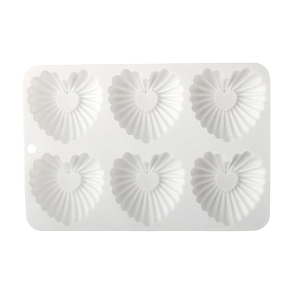 Heart Cake Pan Set - 5-Piece Silicone Baking Molds for Cupcakes, Muffins, Chocolate & Valentine’s Day Treats