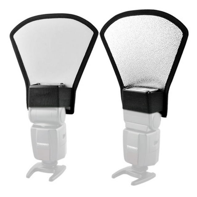 Difusor de flash de cámara Softbox Reflector plateado y blanco para Canon