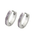 thumbnail image 1 of Arracadas Chicas P/ niña adulto Swarovski Oro Blanco 14K Lam violeta Unitalla, 1 of 5