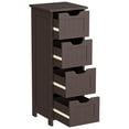 thumbnail image 3 of ZENY Bathroom Floor Cabinet Attractive Wooden Side Storage Organizer with 4 Drawers, Coffee, 3 of 6