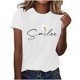 thumbnail image 2 of Fiudx Liquidación de Ofertas Flash Top/Camisa de Manga Corta con Cuello Redondo y Estampado de Letras Informales de Verano para Mujer, 2 of 4