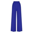 thumbnail image 5 of JGGSPWM High-Waist Wide Leg Pants for Women Elegant Flared Trousers with Pleated Detail Blue M, 5 of 6