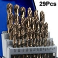thumbnail image 1 of Juego de Brocas de Cobalto M35 Acero de Alta Velocidad Twist Jobber Longitud para Metal Endurecido, Acero Inoxidable, Hierro Fundido (29 Piezas), 1 of 1