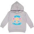 thumbnail image 2 of Inktastic Easter Jesus Loves Me with Cross and Flowers Toddler Hoodie, 2 of 4