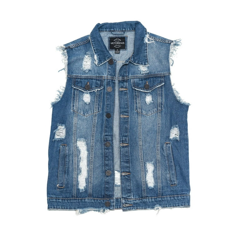 Johnny Was hotsell Distressed Denim Vest