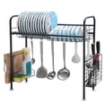 thumbnail image 1 of Kitchen Sink Rack, Stainless Steel Single Layer Sink Shelf 36.6" x 11" x 23.6" Kitchen Bowl Rack, Black, 1 of 8