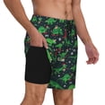 thumbnail image 2 of Fotbe Dino Christmas Party Traje de Baño para Hombre – Shorts de Natación de Secado Rápido con Forro y Bolsillos-Medium, 2 of 6
