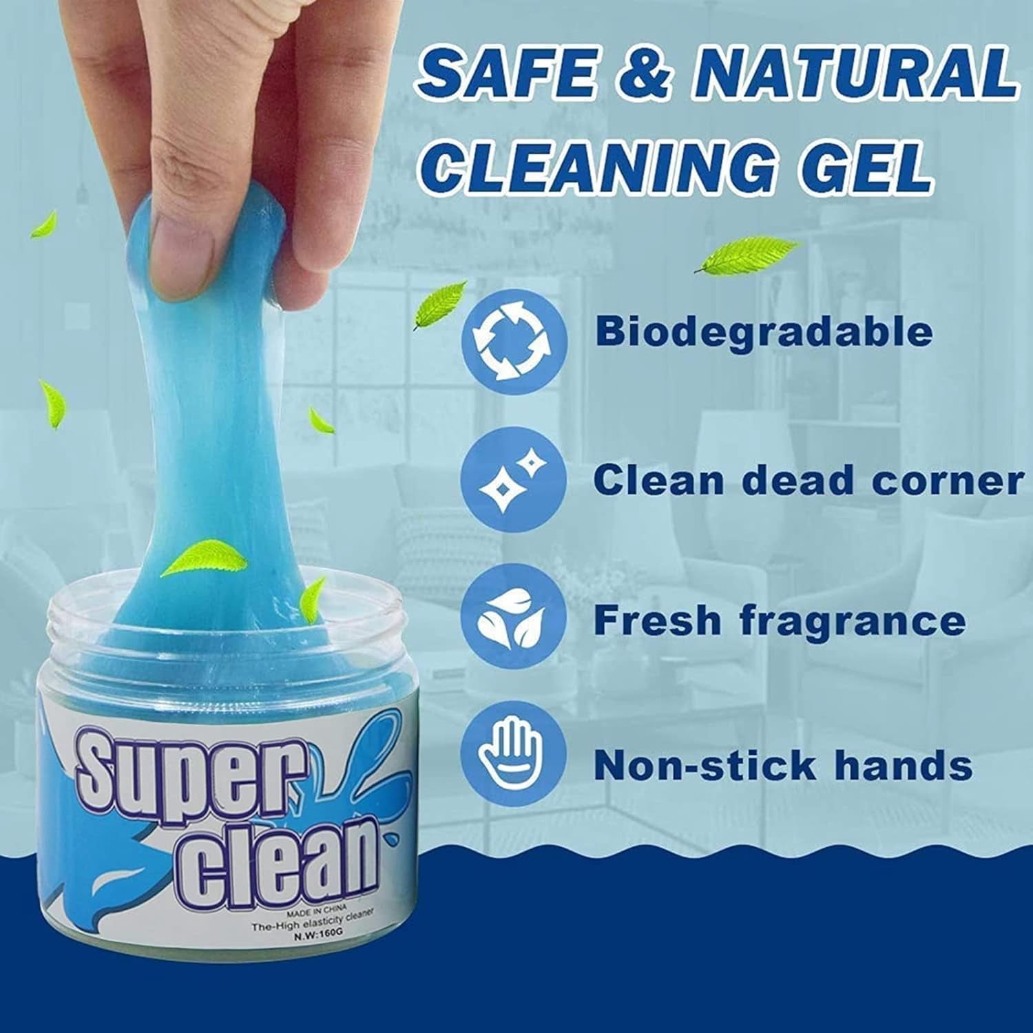 Cleaning Gel for Cars - Car Vent Keyboard - Dust Clear Kit, Home and Office Electronics, Reusable And Durable, Auto Interior Detail Removal Putty, Speakers, Printers, Keyboards(2-Pack)