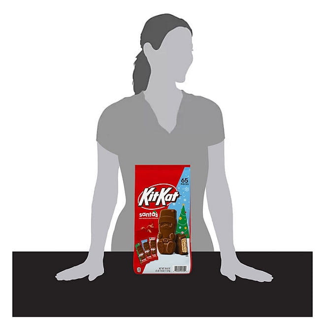 C KIT KAT CRISP WAFERS IN MILK CHOCOLATE SNACK SIZE SANTAS STAND UP BAG
