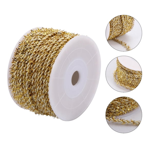 BESTYASH Thick Ribbon Polyester Satin Webbing Golden 1 Roll for Craft Use and Home Decoration