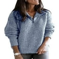 thumbnail image 3 of Women‘s Plus Size Long Sleeves Pullover Knitted Tops Casual Zipper Sweaters, 3 of 3