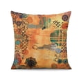 thumbnail image 2 of 16x16 Brown & Teal Decorative Throw Pillow Covers: A Canvas of Abstract Modern Art, 2 of 7