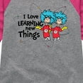 thumbnail image 3 of Cat in the Hat - I Love Learning Things - Toddler And Youth Girls Raglan Graphic T-Shirt, 3 of 5